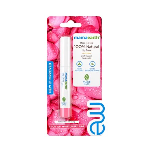 Mamaearth Rose Tinted Lip Balm - Natural Moisturizer & Subtle Color, 0.07 Oz