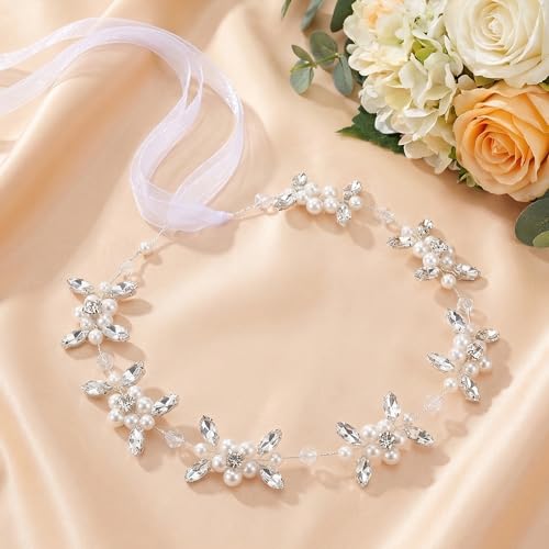 Flower Girl Headpiece with Pearls and Rhinestones - Elegant Hair Accessory