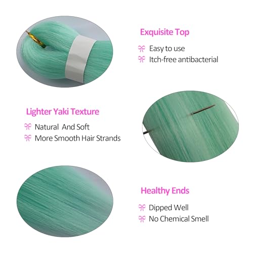 Herina 26-Inch Pre-Stretched Braiding Hair - Neo-Mint Green (3-Pack)