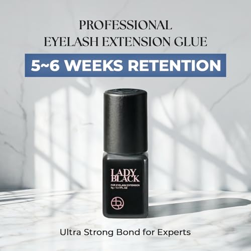 Lady Black Eyelash Extension Glue 5g - Fast-Drying Professional Lash Adhesive