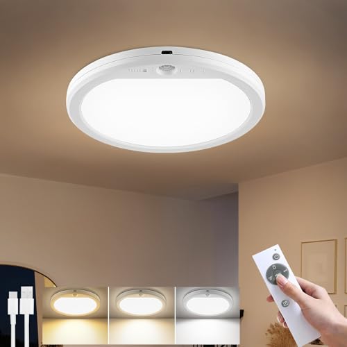 Rechargeable Motion Sensor Ceiling Light with Remote Control