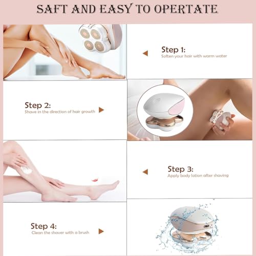 Electric Razors for Women, Facial Hair Removal, Shaver for Women, Wet and Dry Lady Hair Remover for Legs Body Face, Painless Womens Electric Shaver Cordless Women's Grooming with LED Light