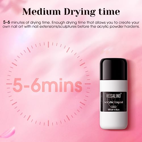 ROSALIND Clear Acrylic Monomer Liquid 4oz - Easy DIY Nail Art