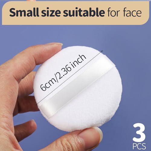 Teenitor 3-Pack Soft Face Powder Puffs with Cases - 2.36 Inch