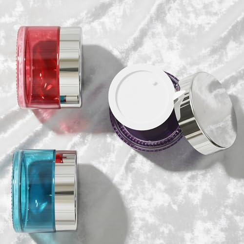 Seafulee 1 oz Colored Glass Travel Jars with Lids - 12 Pack