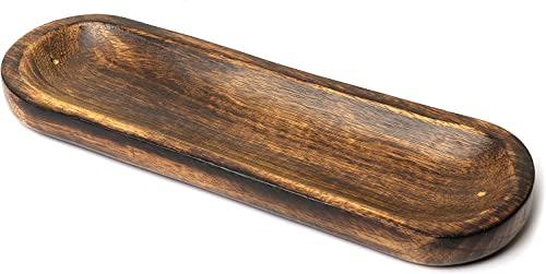 Handmade Wooden Incense Stick Holder & Ash Catcher - 11x4x1.2 Inches