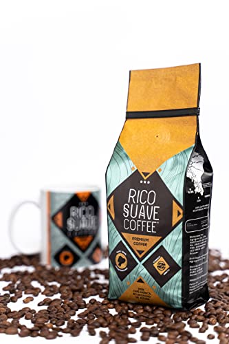 Rico Suave Premium Coffee - 100% Ecuadorian Arabica Beans, Medium-Dark Roast, Whole Beans (340g)