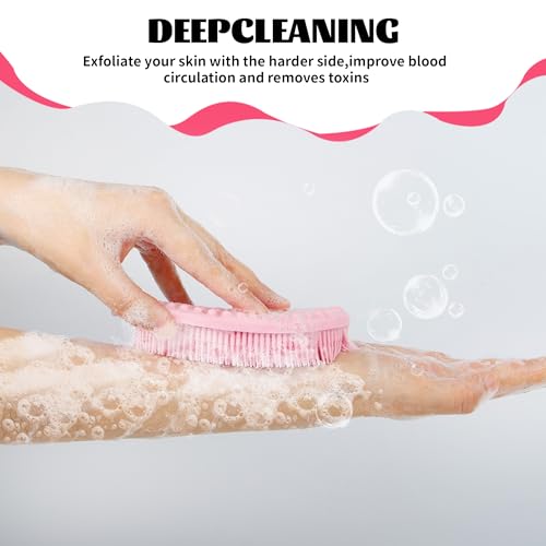Silicone Body Scrubber 2-Pack for Sensitive Skin - Fast-Drying, Hygienic Shower Brush