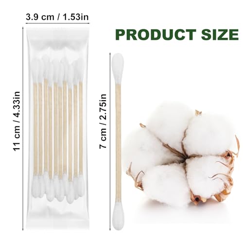 1200 Individually Wrapped Cotton Swabs - Travel Size Double Tipped Buds