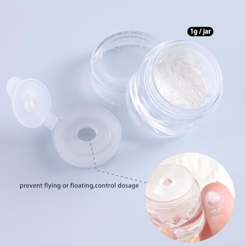 2 Pcs White Pearl Chrome Nail Powder for Glazed Donut Nails