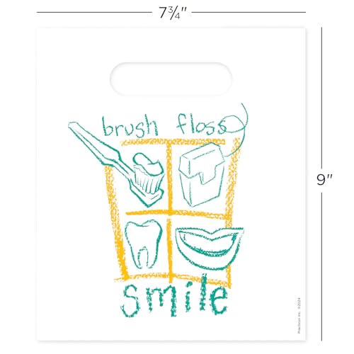 Practicon Dental Goodie Bags - 100 Pack, 7-3/4" x 9" for Patient Care