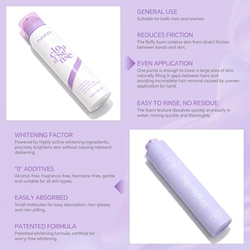 PHOFAY 2 in 1 Bikini Care Set, Hair Removal Spray & Aftercare Serum for Sensitive Skin with Aloe Vera & Niacinamide, Smooth & Soft Skin, Women & Men