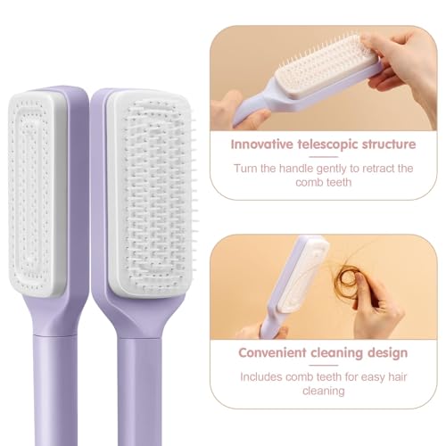 Vromoon Hair Detangling Brush with Retractable Bristles