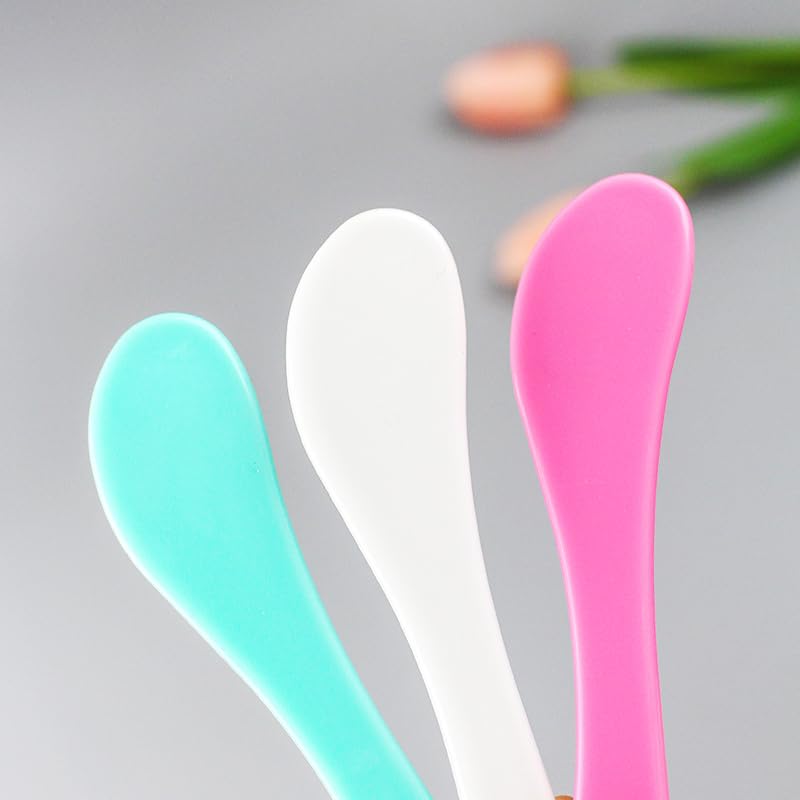 50 Pack Plastic Cosmetic Spatulas for Skincare and Makeup Application - Multi-Color