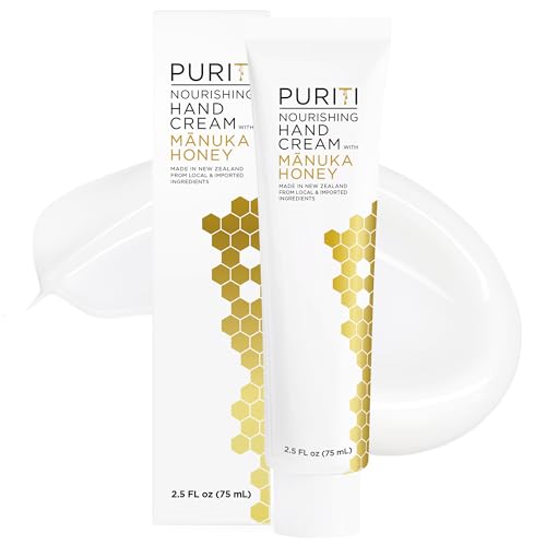 PURITI Nourishing Hand Cream with Manuka Honey - Fast Absorbing, 2.5 Fl Oz