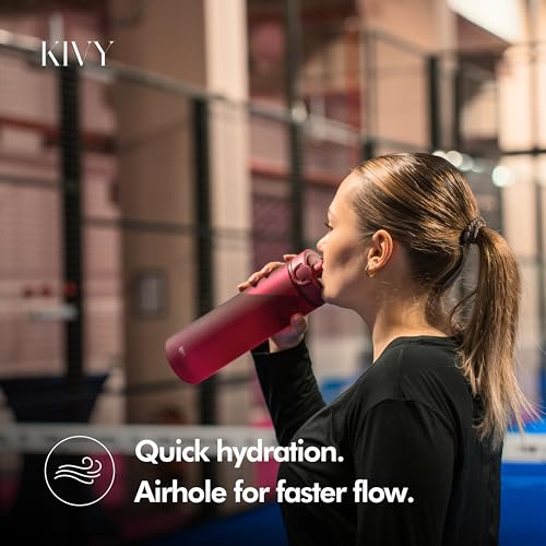 KIVY 32oz Slim Water Bottle - Lightweight, Leakproof & Dishwasher Safe