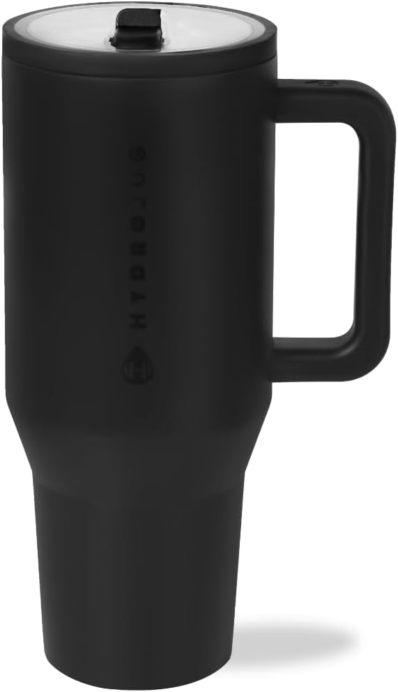 HydroJug 32 oz Insulated Water Bottle - Leak Resistant with Handle & Flip Straw | Pink Sand