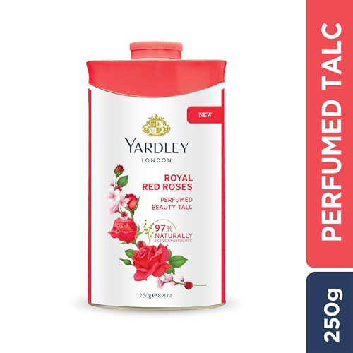 Yardley Red Rose Perfumed Talc 250 g | Delicate Scented Body Powder