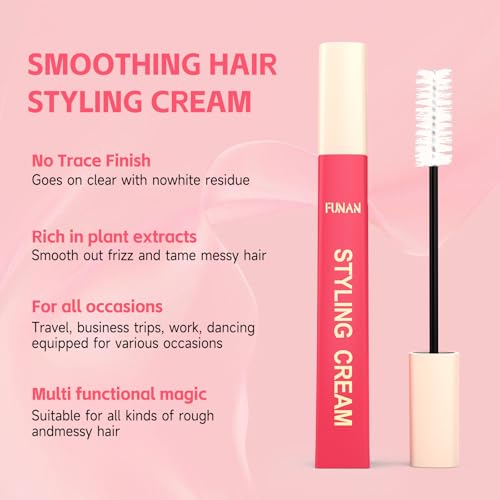 FUNAN 3-in-1 Hair Styling Cream with Taming Wand for Flyaways & Frizz Control - 0.6 oz