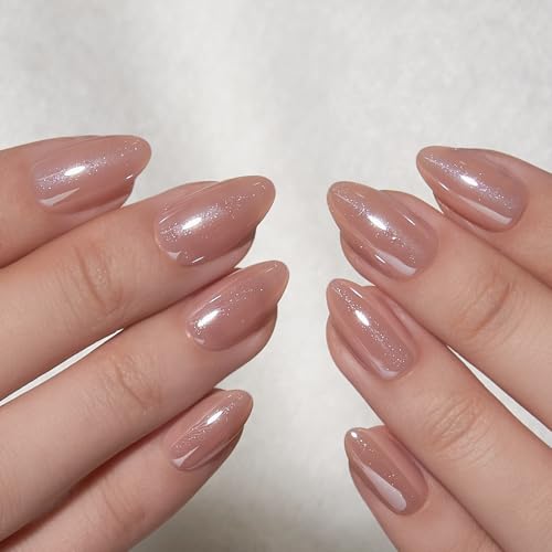 CurvLife Almond Glitter Press-On Nails | 32PCS Salon-Quality Set