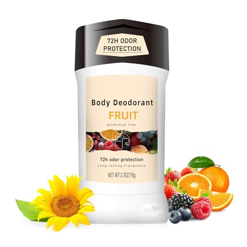 MIANID Natural Fruit Deodorant Stick - Aluminum Free, 72H Odor Protection, Sensitive Skin, 2.7oz