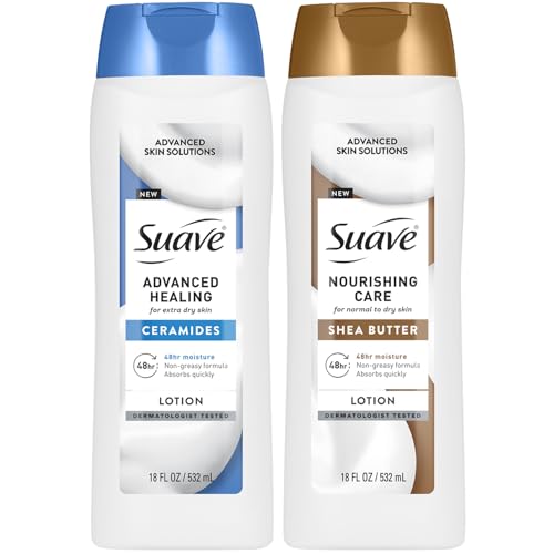 Suave Lotion 2-Pack: Nourishing Shea Butter & Advanced Healing Body Lotion