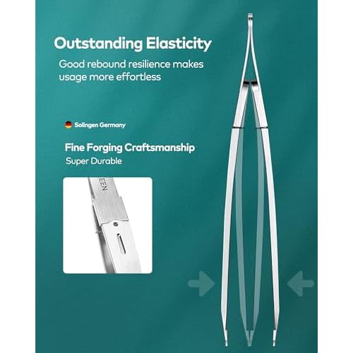 MR.GREEN Tweezers,Professional Precision Eyebrow Tweezers for Women and Men, Tweezers for Facial Hair Women, Stainless Steel Slanted Hair Removal Tweezers, Eyebrow Plucker, Ingrown hair tweezers