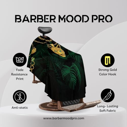 BM BARBER MOOD Professional Barber Cape with Adjustable Neck Closure