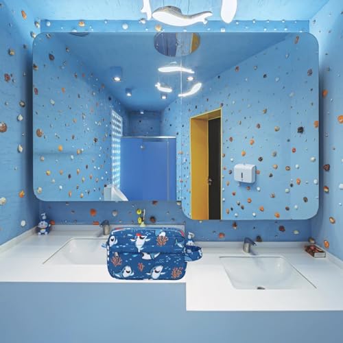 CAMTOP Kids Travel Toiletry Bag Shark Variant Waterproof Kid's Bathroom Organizer