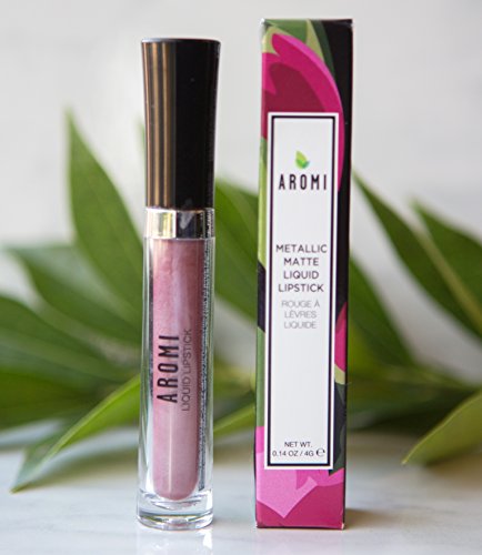 Aromi Pixie Dust Metallic Liquid Lipstick - Dusty Rose Color