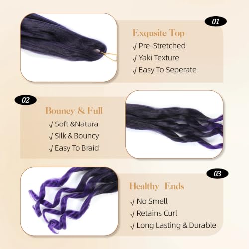 French Curl Braiding Hair 16 Inch Loose Wavy Synthetic Crochet Extensions