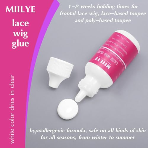 MIILYE Waterproof Lace Wig Glue 38ml Strong Hold Hair Adhesive with Headband