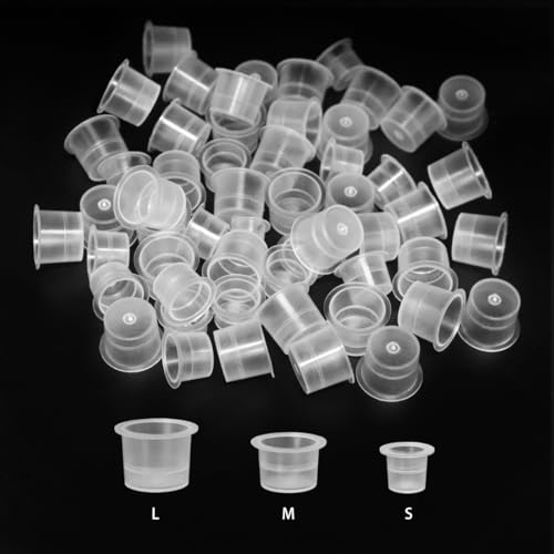 300 Pcs Tattoo Ink Caps - Small, Medium, Large Disposable Cups