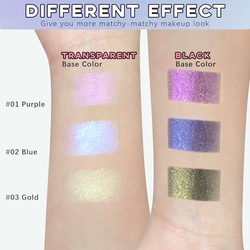 Noerrors Blue Chameleon Holographic Highlighter & Eyeshadow Palette, Multichrome Eye Makeup
