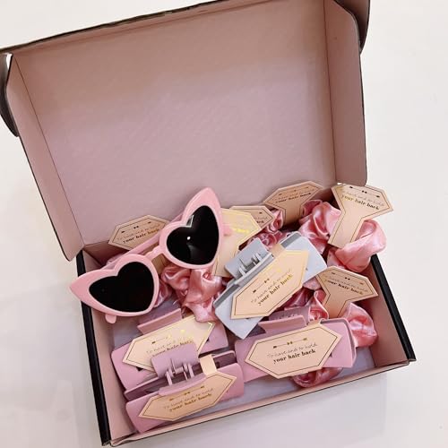 Bridesmaid Proposal Gift Set: 8pcs Hair Claw Clips & 8pcs Scrunchies