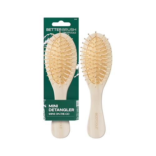 EcoTools Mini Detangler Hairbrush - Travel Size, Flexible Bristles