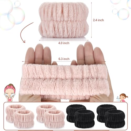Darfukei Face Washing Wrist Bands - 4pcs Microfiber Towels