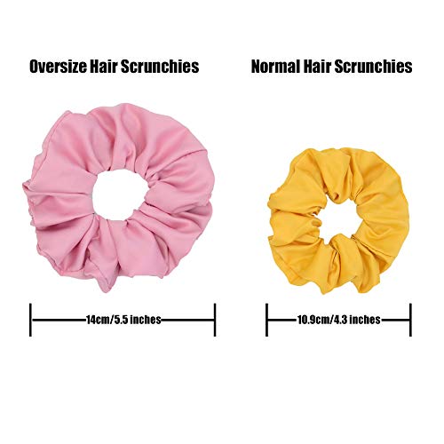 Chloven 6 Colors Oversize Satin Scrunchies for Women & Girls - Blush Theme (6 Pack)
