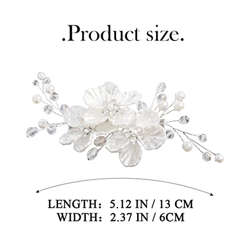 JONKY Flower Bride Wedding Hair Clip Bridal Rhinestone Barrettes