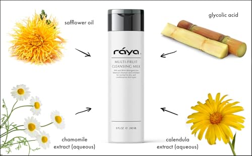Raya Multi-Fruit Facial Cleansing Milk with AHA & BHA, 8 oz