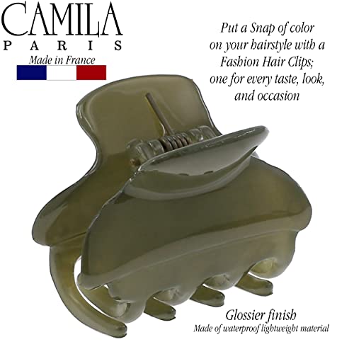 Green 1.5 Inch French Small Hair Claw Clip for Women - Strong Hold, No Slip Grip