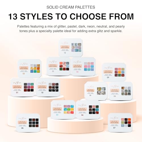 Cre8tion HEMA-Free Nail Art Gel Palette - 9 Soft Macaron Colors