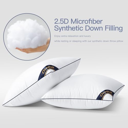OTOSTAR 12x20 Down Alternative Throw Pillow Insert - Soft Cotton Cover