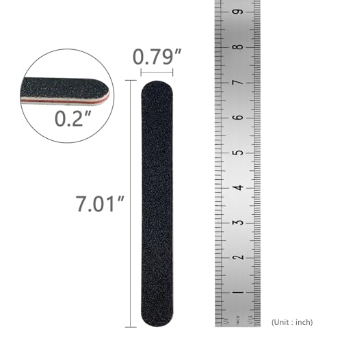 30 Pack Black Emery Boards - Double-Sided Nail Files 100/180 Grit