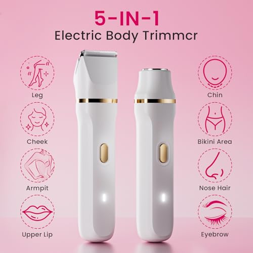 Women’s 5-in-1 Wet/Dry Bikini Trimmer - USB Rechargeable Hair Removal Shaver
