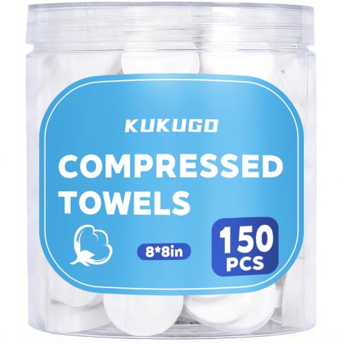 150 Compressed Towels - Soft & Absorbent Disposable Washcloths