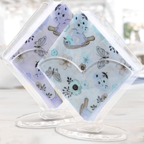 Clear Acrylic Napkin Holder Set of 2 - Modern Heart Design