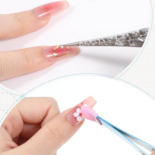 Crystal Blue Tweezer Kit - 2PCS Precision Nail & Craft Tweezers