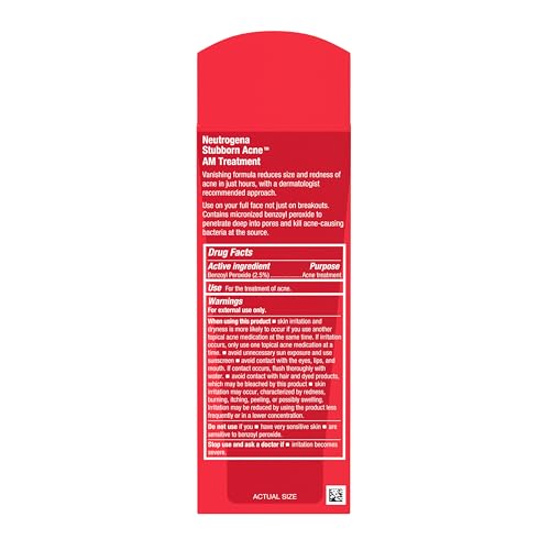 Neutrogena Stubborn Acne AM Treatment with 2.5% Benzoyl Peroxide - 2 oz