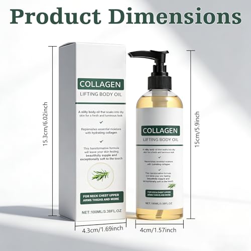 Hydrating Collagen Body Oil – Firming Moisturizer for Dry Skin, 2 Pack